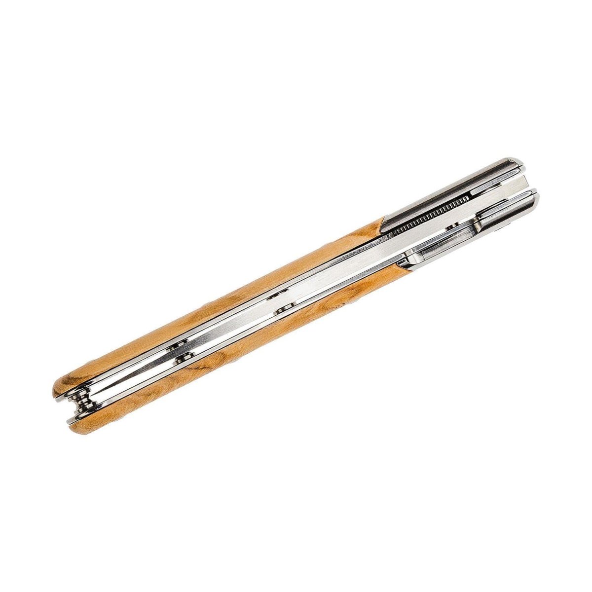 Nóż składany Fox Knives włoskiej marki Elite ze stali nierdzewnej N690CO z drewna oliwnego