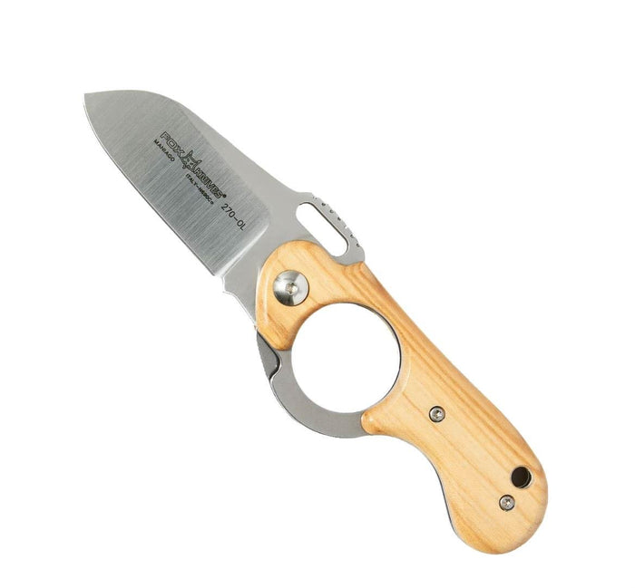 Nóż składany Fox Knives włoskiej marki Elite z rękojeścią ze stali nierdzewnej z drewna oliwnego - GoMilitar