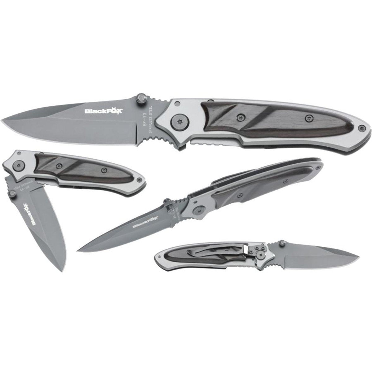 Fox Knives Markowy scyzoryk składany, pokryty tytanem, ze stali nierdzewnej 440 w kolorze czarnym