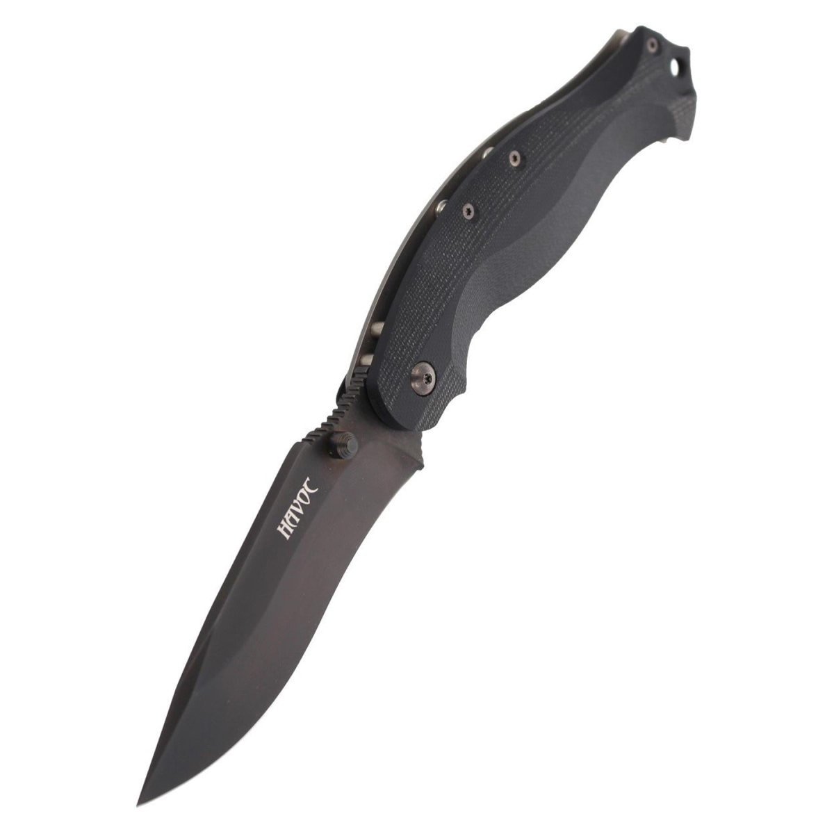 Nóż składany Fox Knives HAVOC typu drop point, tytanowa rama z blokadą, stal N690Co