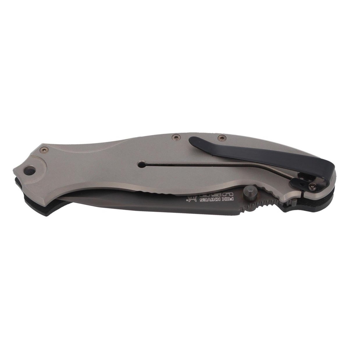 Nóż składany Fox Knives HAVOC typu drop point, tytanowa rama z blokadą, stal N690Co