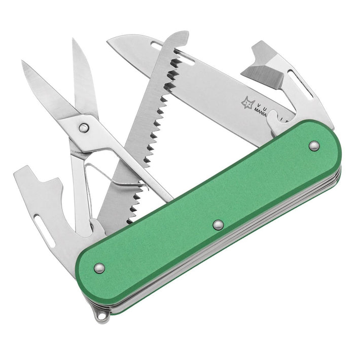 Nóż wielofunkcyjny Fox Knives VULPIS FX-VP130-SF5 OD N690Co Stalowe ostrze Zielony - GoMilitar