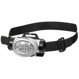 Latarka czołowa Fox Outdoor, 8 białych, 2 czerwone diody LED, regulowany kąt, bryzgoszczelna, czarna