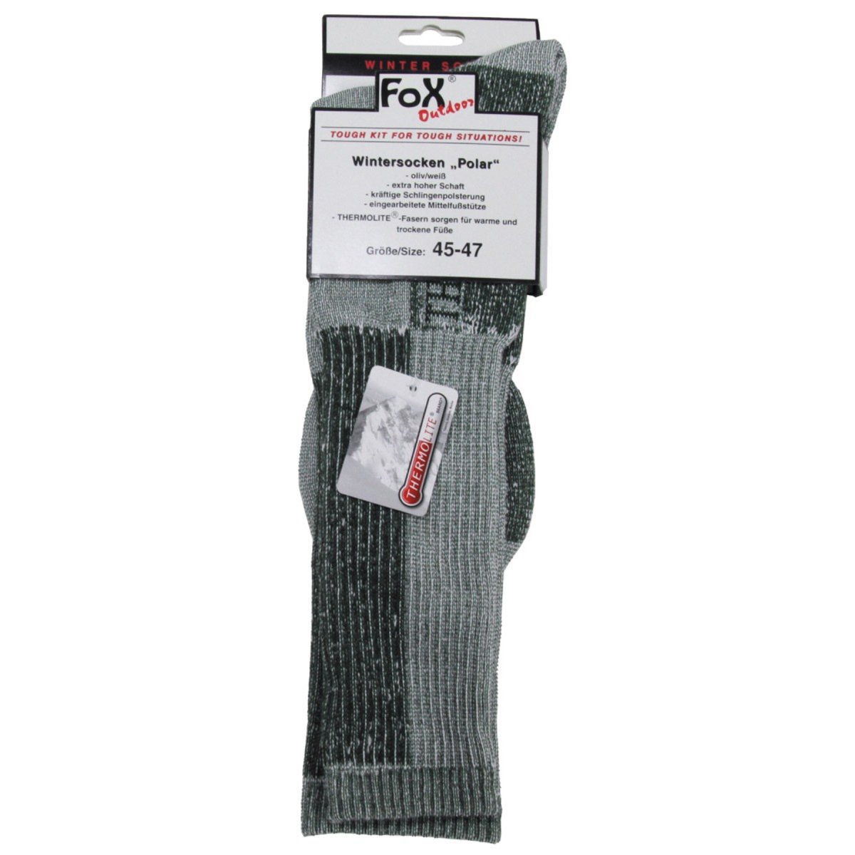 Skarpety zimowe Fox Outdoor Polar z włóknami termolitowymi, wysoką cholewką, mocną wyściółką