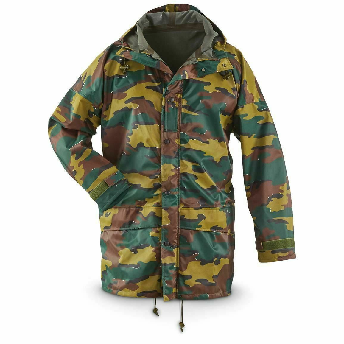 Oryginalna belgijska armia wodoodporna Goretex Seyntex Jacket Jigsaw z kapturem parka nowa