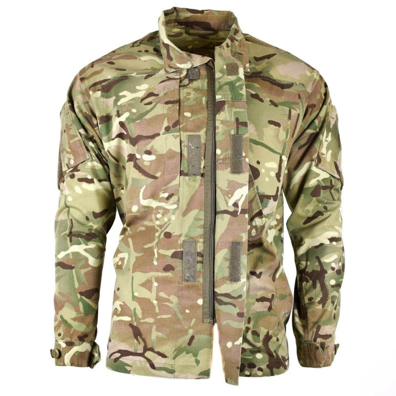 British army issue combat MTP field jacket in multicam camouflage with storm flap and adjustable cuffs