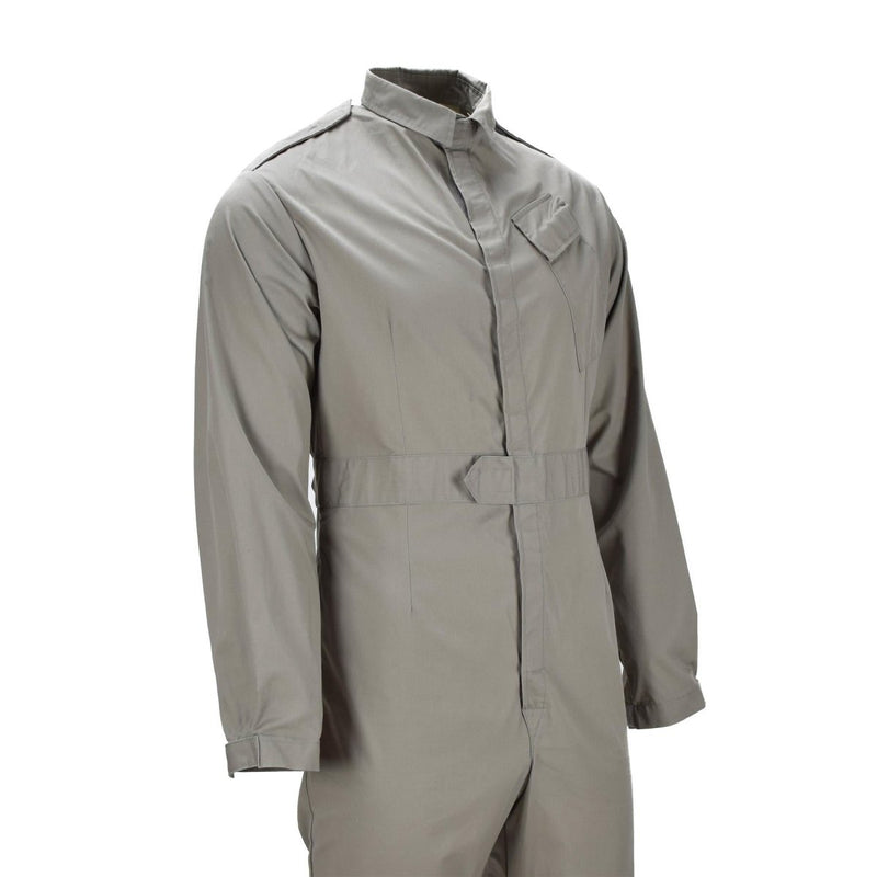 Genuine British Army grey mechanic coverall with adjustable waist, lightweight and durable for tough working conditions