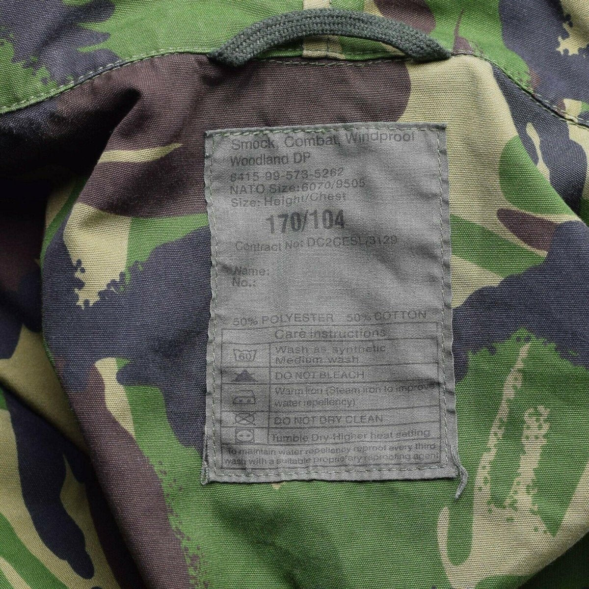 Oryginalny brytyjski wojskowy bojowy kurtka polowa z kapturem wiatrówek DPM Camo