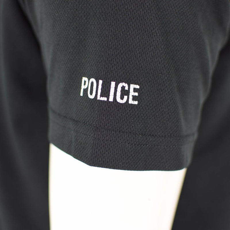 Genuine British police t-shirt black breathable functional front zip guard shirt - GoMilitar