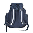 Back view of navy blue British Royal Air Force 30L backpack with padded straps and durable canvas material