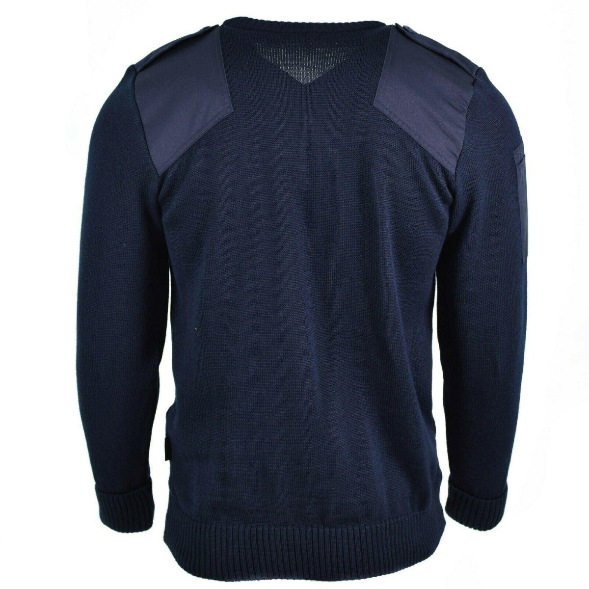 Prawdziwy brytyjski sweter armii policji pullover jumper blue v-dół mężczyźni