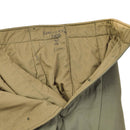 Close-up of inside waistband and label on genuine Czech Army M60 liner thermal trousers from 1966 military surplus.