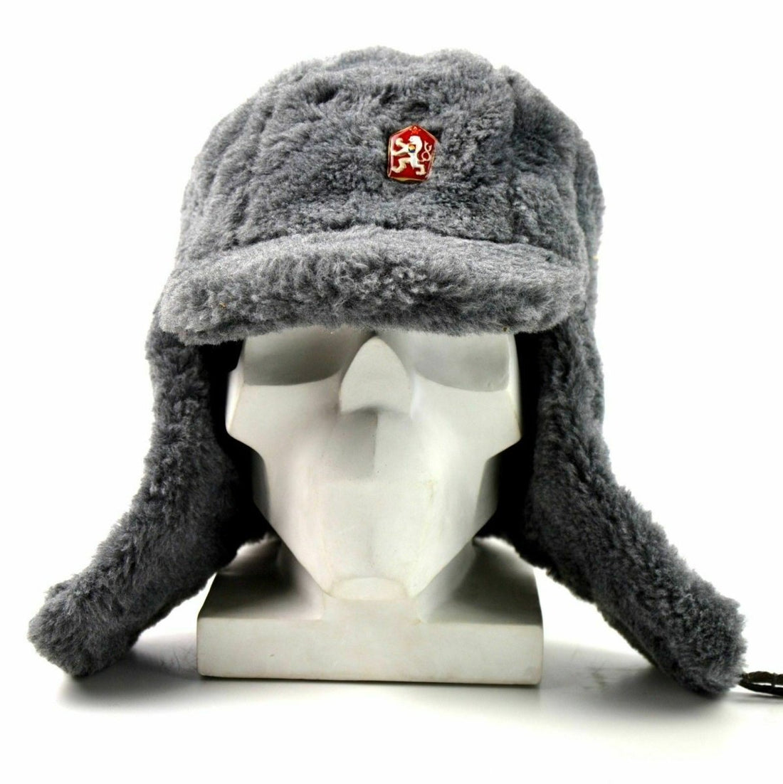 Oryginalna czeska armia zimowa nashanka szary futra ciepła kapelusz cZ wojsko izignia