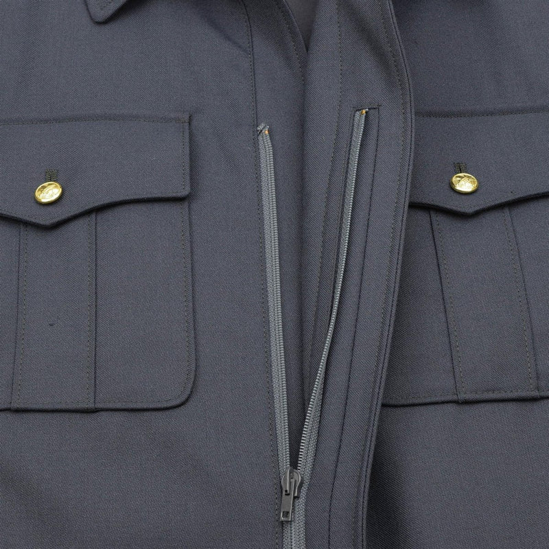 Oryginalna czeska wojskowa błękitna kurtka bluzki złote guziki Casual Army Blouson Nowy
