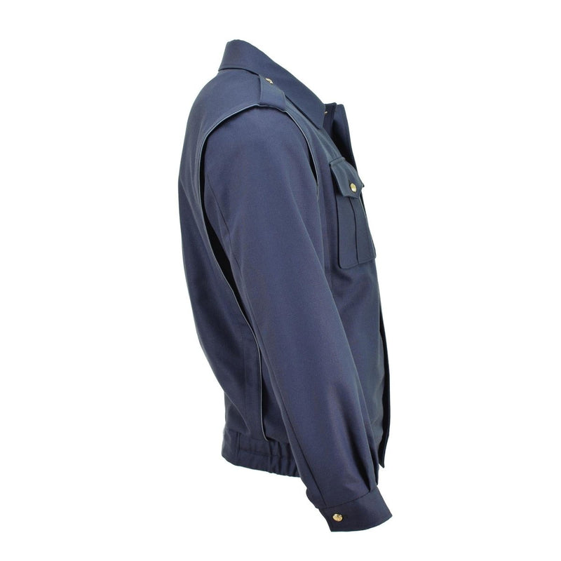 Oryginalna czeska wojskowa błękitna kurtka bluzki złote guziki Casual Army Blouson Nowy