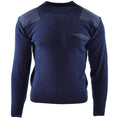 Oryginalny holenderski pullover niebieski sweter wojskowy okrągły oficer