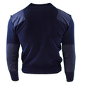 Oryginalny holenderski pullover niebieski sweter wojskowy okrągły oficer