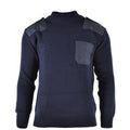 Oryginalny holenderski pullover niebieski sweter wojskowy okrągły oficer