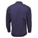Back view of genuine Dutch army long sleeve navy blue military surplus uniform shirt jacket