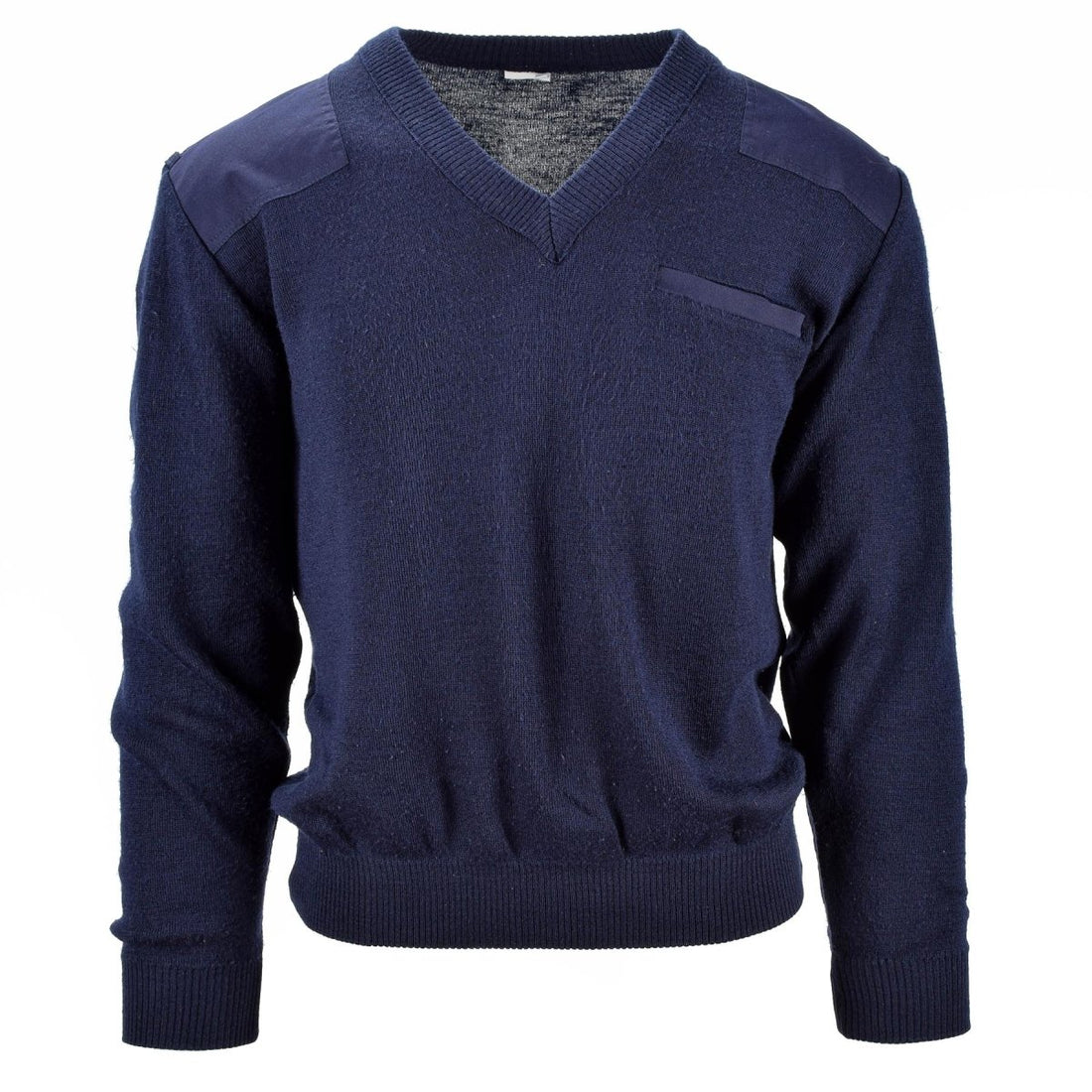Oryginalny holenderski sweter blue wojskowy oficer v-denik menu men skoczek