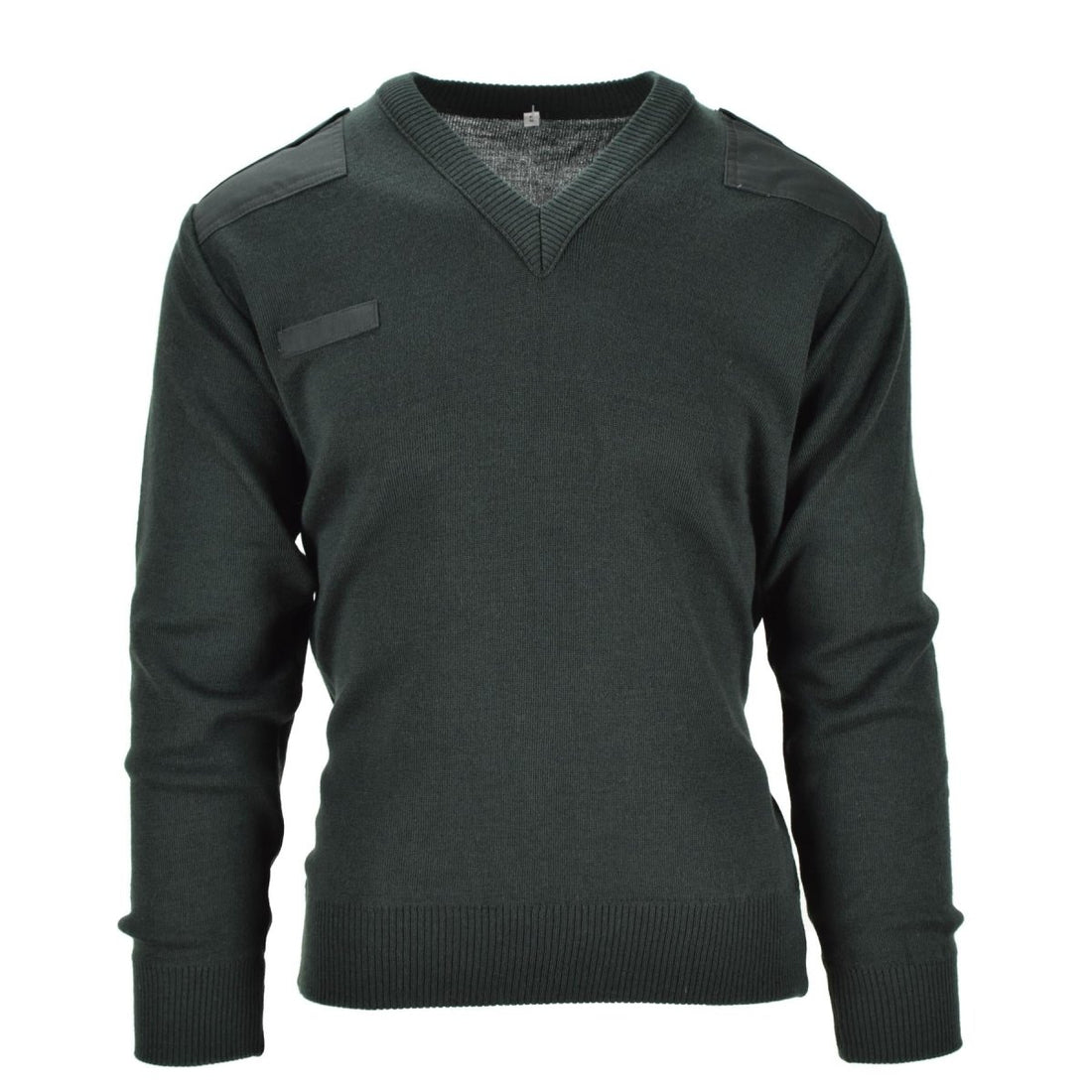 Prawdziwy holenderski sweter armii pullover skoczek komandosowy ciemnozielony V-de-dół mężczyźni
