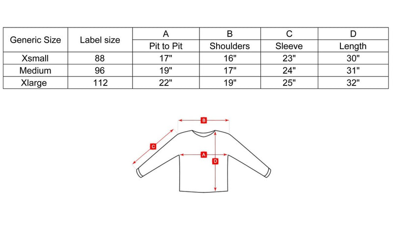 Size chart for French army F1 thermal undershirt showing pit to pit, shoulder, sleeve, and length measurements.
