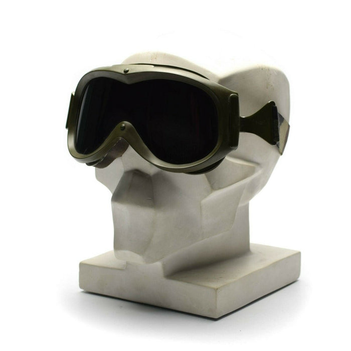 Genuine French army tanker goggles with padded interior and adjustable camouflage elastic strap for sun and wind protection