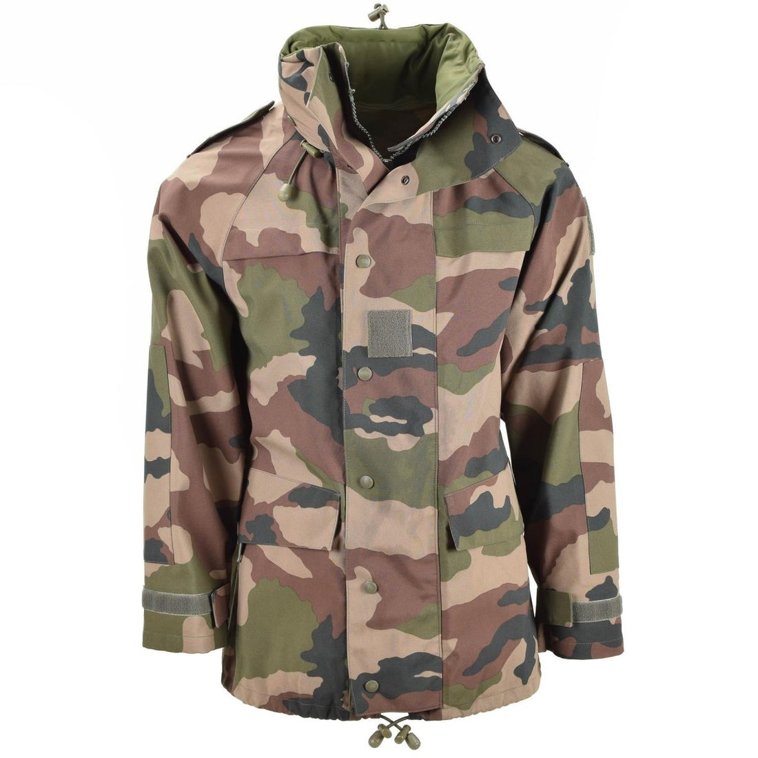 Oryginalny wodoodporna armia armii francuskiej Camo Goretex z kapturem deszczowy parka