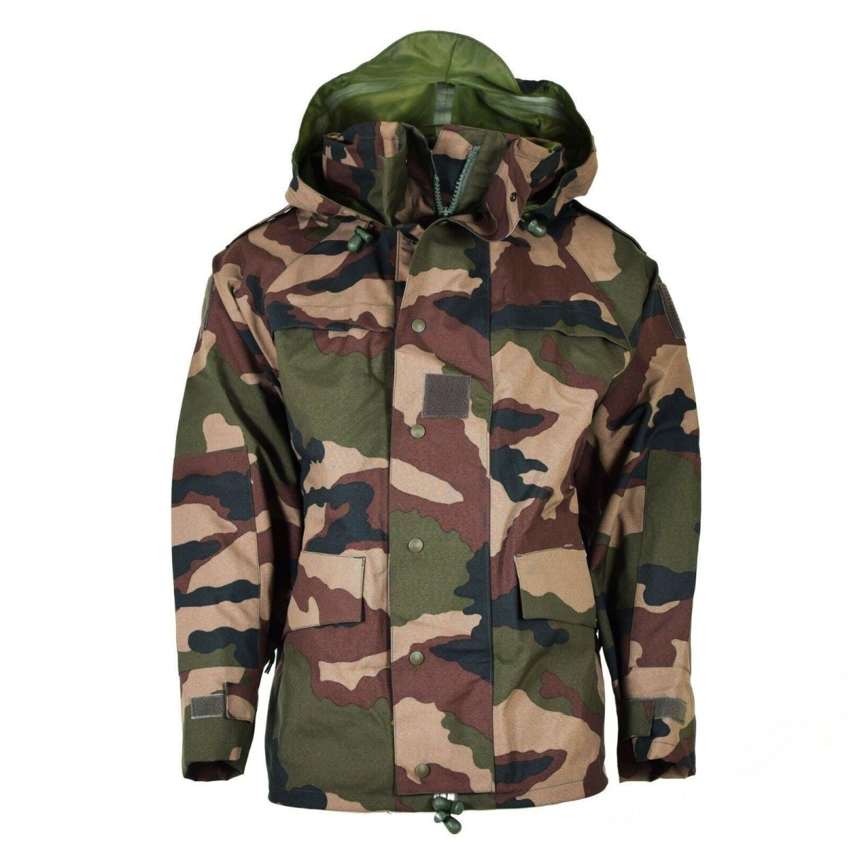 Oryginalny wodoodporna armia armii francuskiej Camo Goretex z kapturem deszczowy parka
