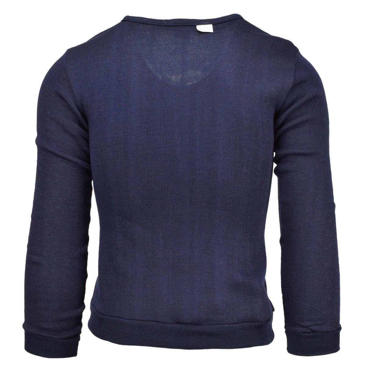 Oryginalny francuska szkoła wojskowa Blue Jersey Army Bluzshirt V-dęp