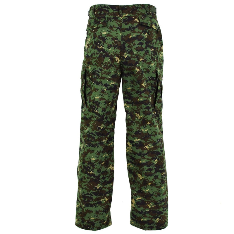 Genuine Guinea Bissau army ripstop jungle camouflage pants with reinforced knees and adjustable waist and cuffs