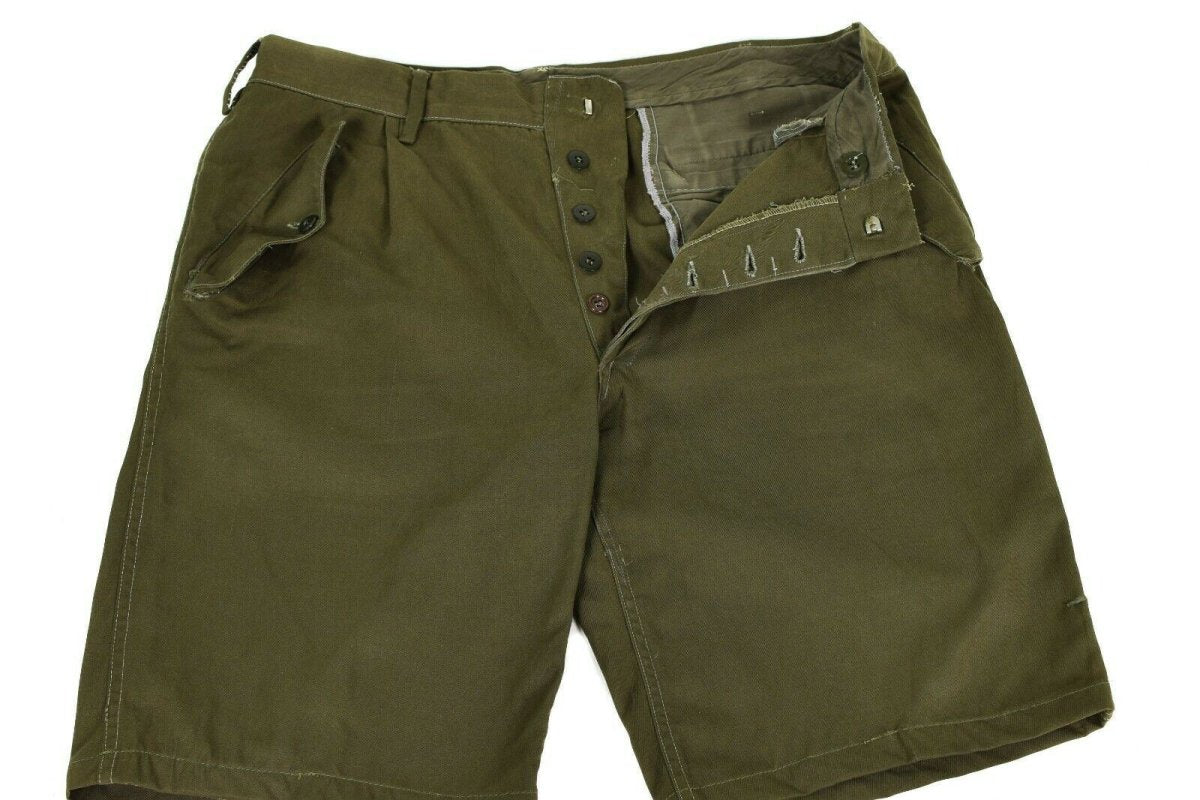 Oryginalne włoskie spodenki wojskowe Khaki Chino Military Field Bermudy vintage BDU