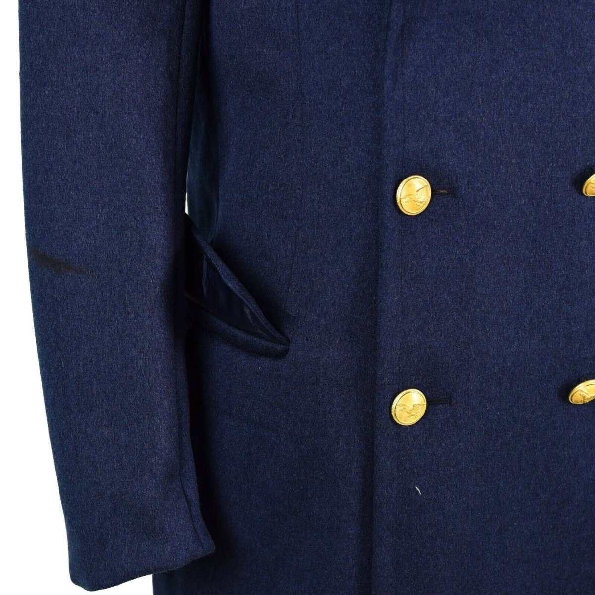 Oryginalny włoska armia wełniana płaszcz Blue wojskowy Air Force Long Coat