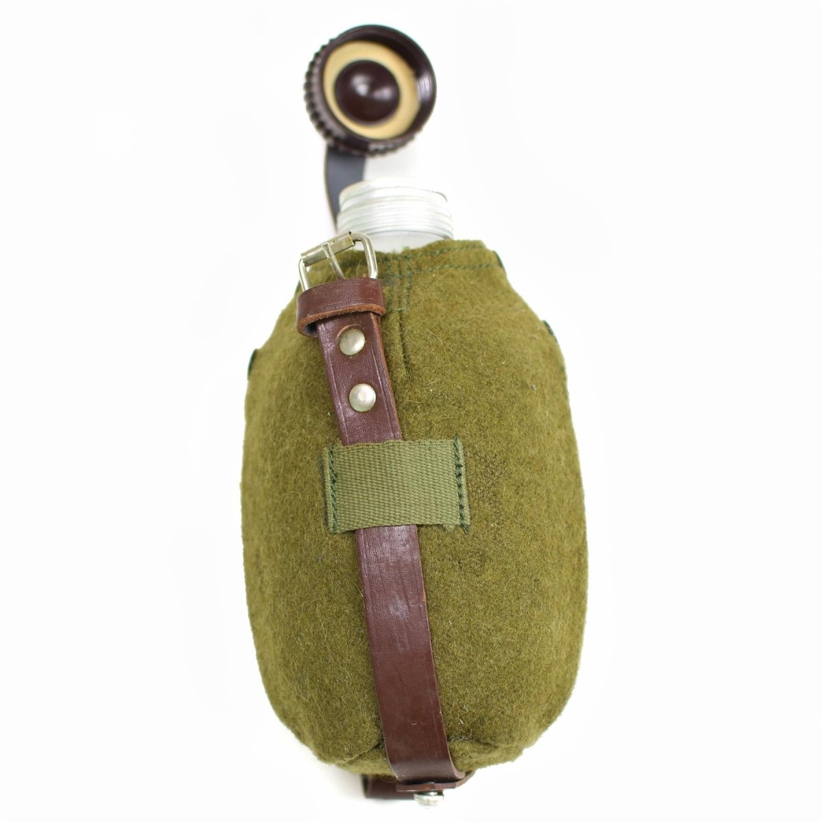 Prawdziwy rumuński puchar armii armii filcowej okładki vintage retro wodoć bottle jak nowy