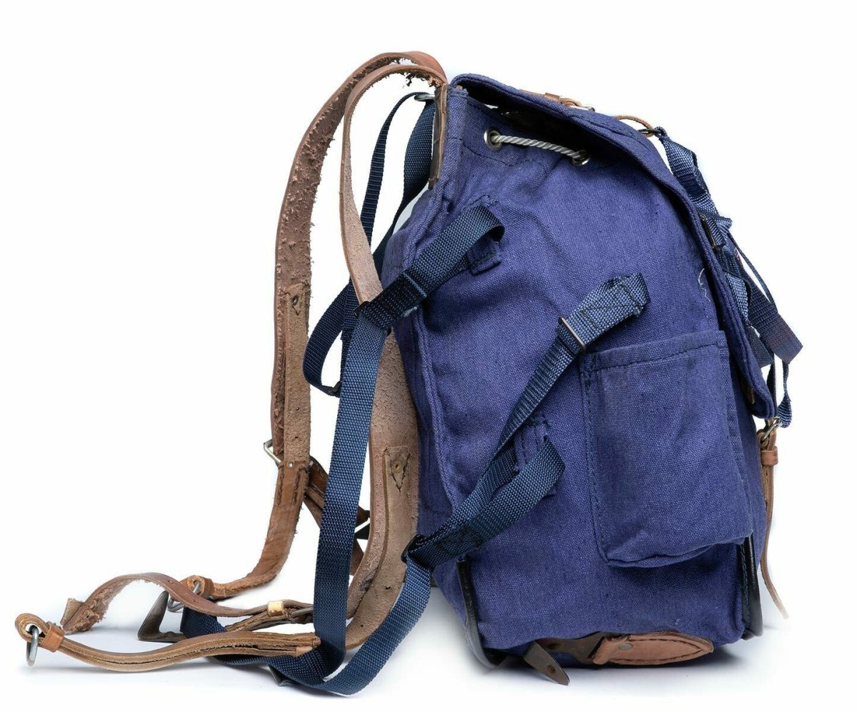 Oryginalna armia rumuńska plecak wojskowy Blue Canvas Haversack Bag Nowa
