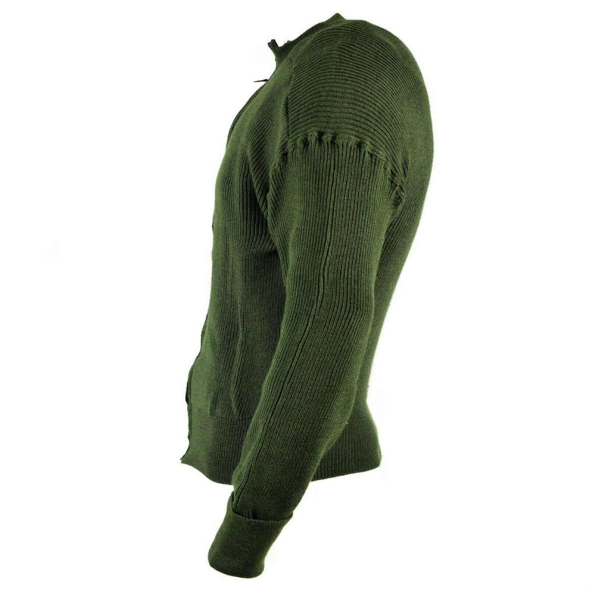 Prawdziwy szwedzki sweter wojskowy zielony sweter wełniany pełny sweter z zapinem