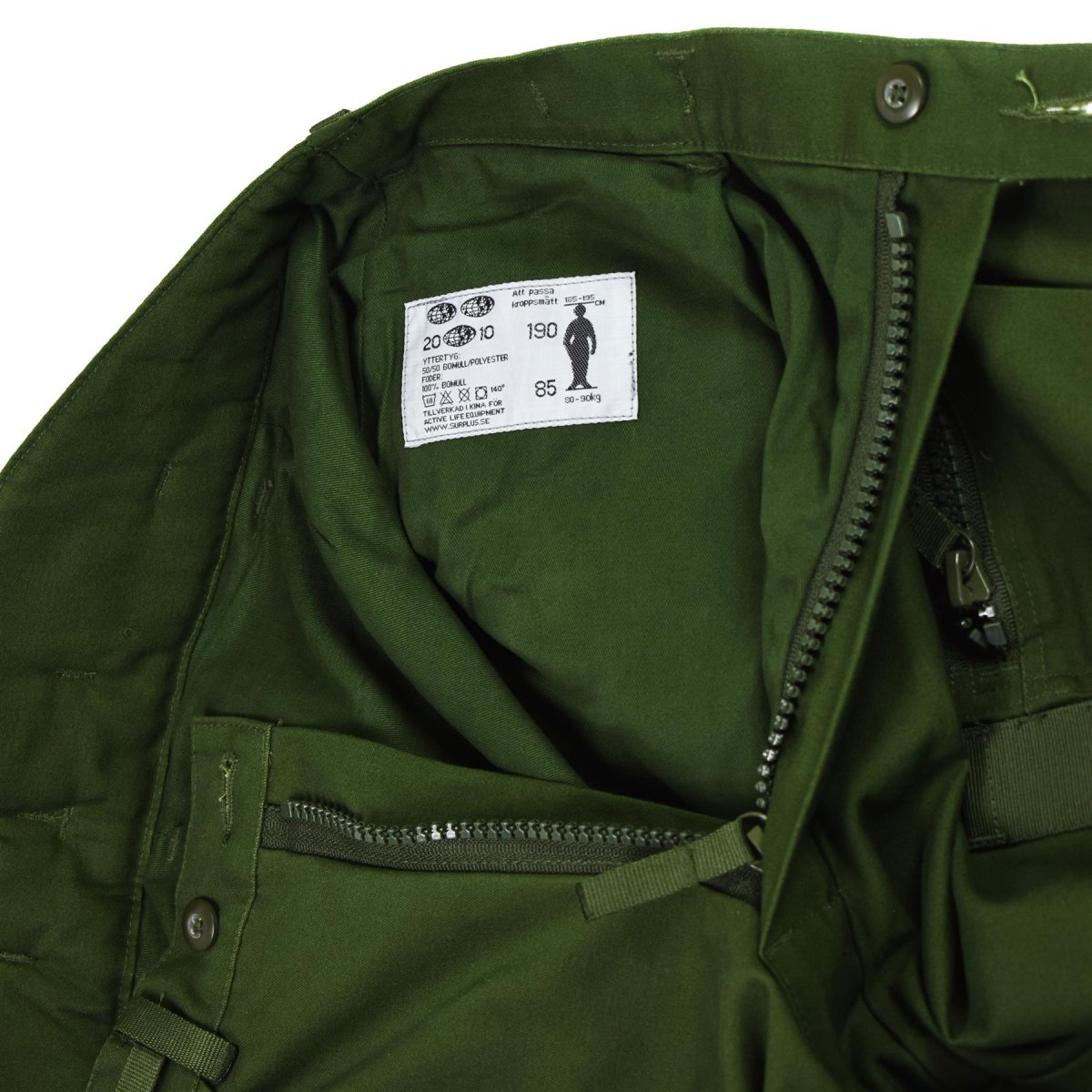 Oryginalne szwedzkie spodnie tankowców termicznych M90 Olive BDU BDU Spodery W