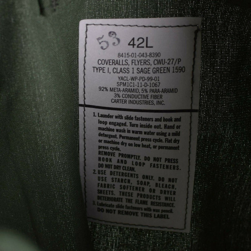 Oryginalny kombinezon armii amerykańskiej USAF CWU-27/p Suit Flight Green Nomex Fire Resist