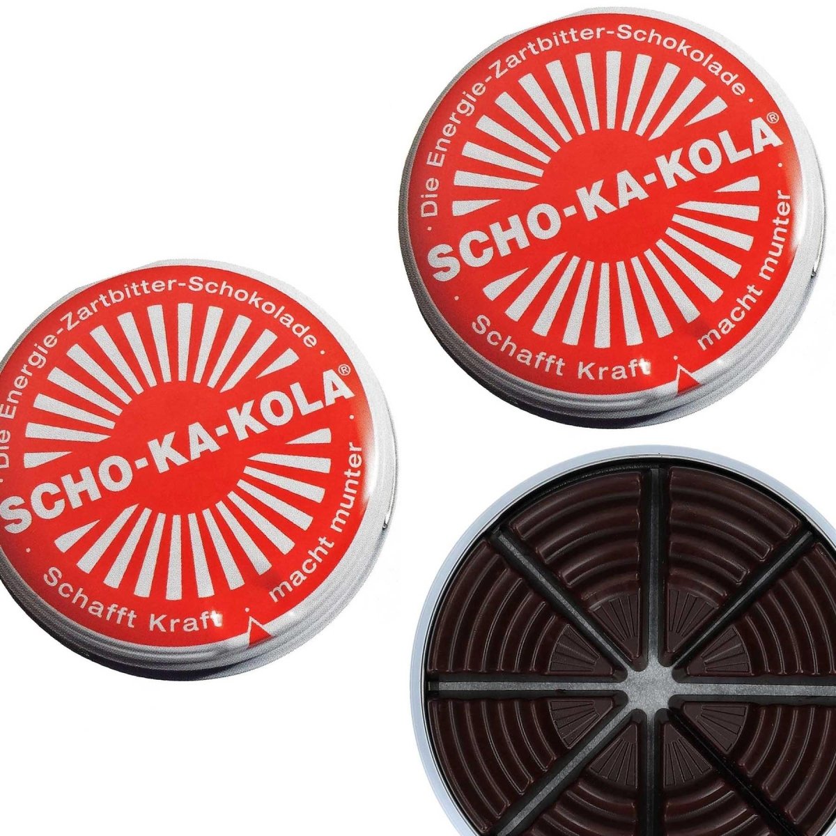 Niemiecka energia ciemna czekolada Scho-ka-kola kofeina i cola orzech 100 g puszka puszka
