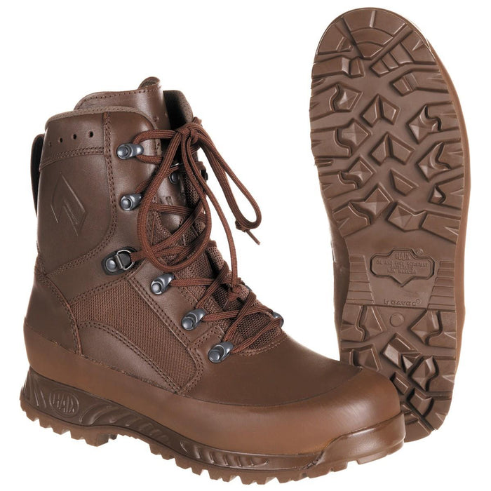 Brązowe, wodoodporne buty wojskowe Gore-Tex HAIX z odporną na ścieranie wyściółką i wytrzymałą podeszwą do użytku przez cały sezon