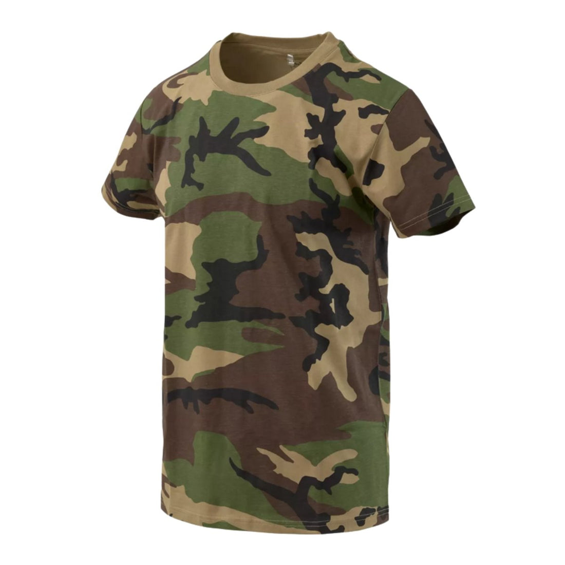 Helikon-Tex Klasyczny T-shirt z krótkim rękawem o swobodnym kroju, bawełniany kamuflaż Woodland