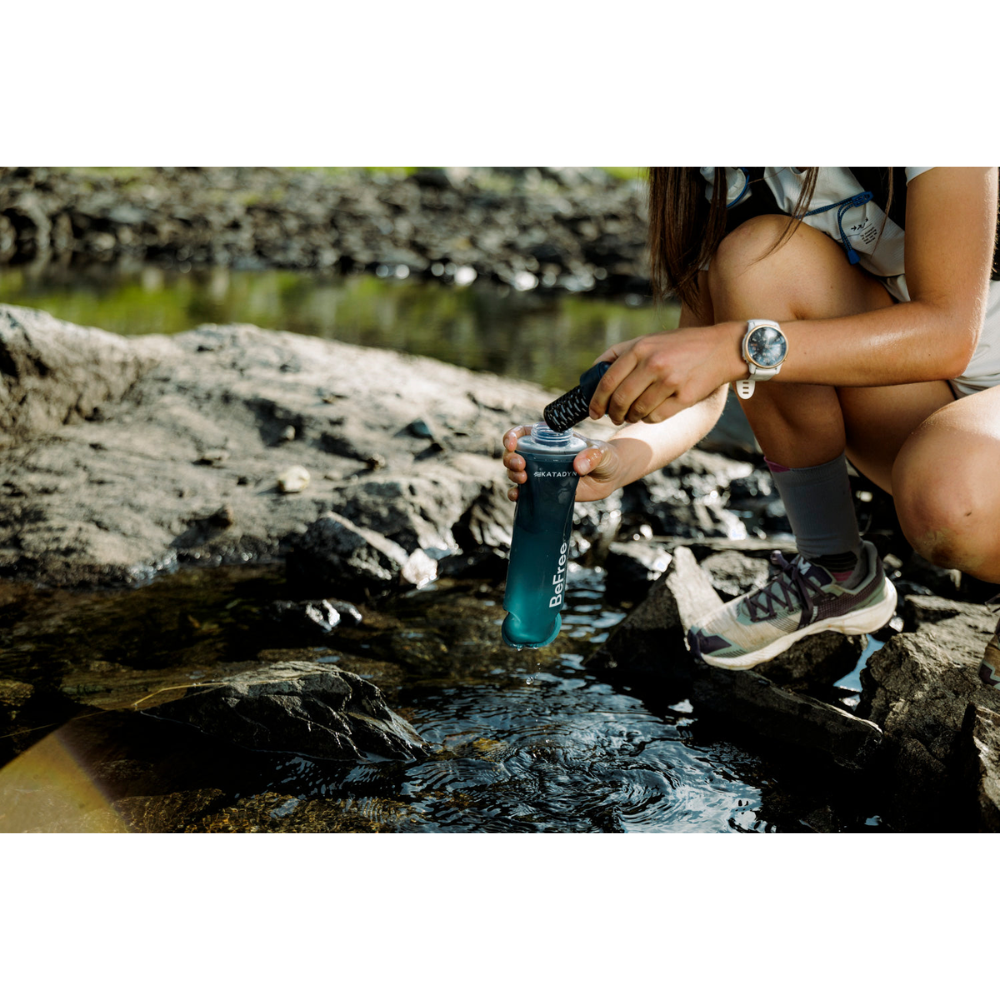 Filtr wody Katadyn BeFree AC 0,5 l Miękka kolba Piesze wycieczki Camping Slate Blue