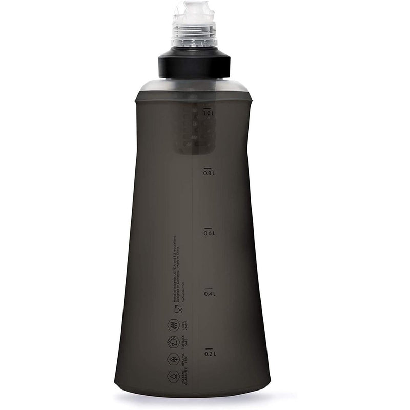 Katadyn BeFree Tactical 1.0L black water filter bottle with collapsible design and easy-clean filtration system