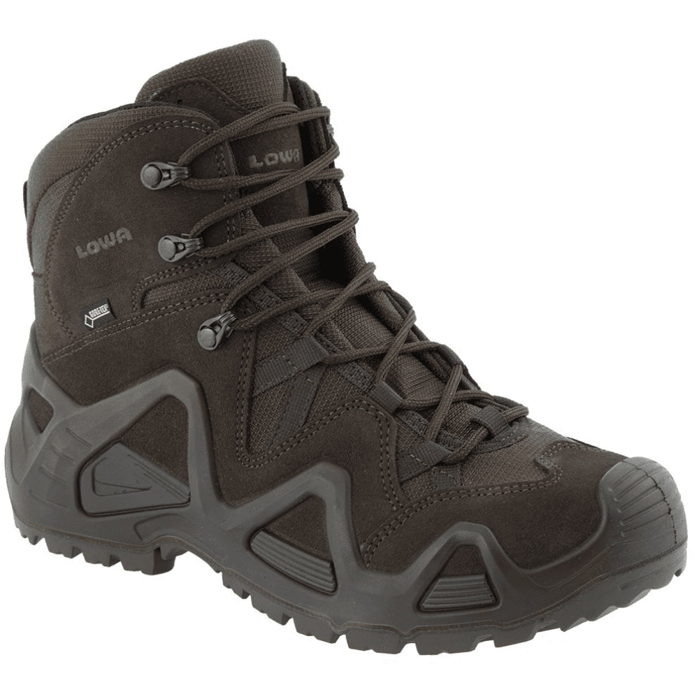 Buty taktyczne Lowa Zephyr GTX Mid TF Wodoodporna wyściełana cholewka w kolorze ciemnobrązowym