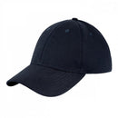 Navy blue lightweight foldable military-style baseball cap with adjustable strap and embroidered eyelets for breathability.