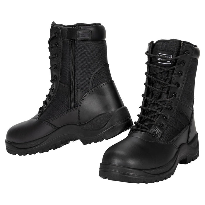 Taktyczne buty bojowe Magnum Centurion 8.0 z czarnej skóry i nylonu, z bocznym zamkiem i podeszwą o wysokiej przyczepności