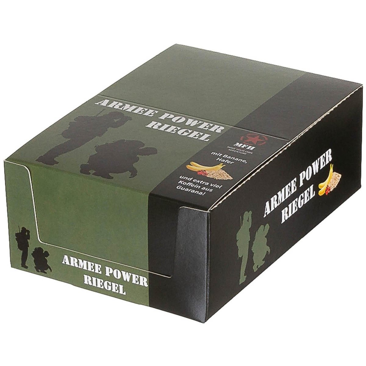 MFH Army Power Bar 60g Kofeinowy baton energetyczny Zewnętrzna przekąska o smaku bananowo-guarany