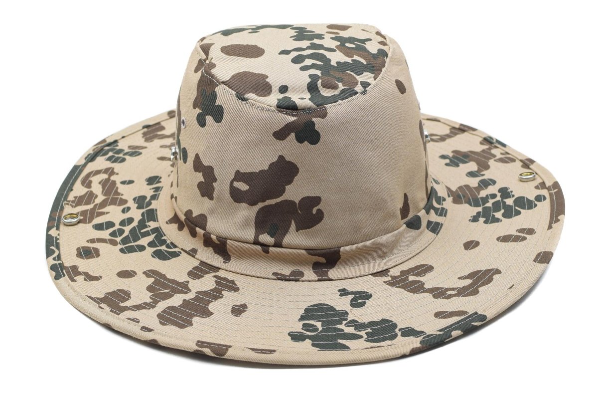 Marka MFH styl wojskowy Panama Hat Tropical Flecktarn Bucket Summer Cap Nowy