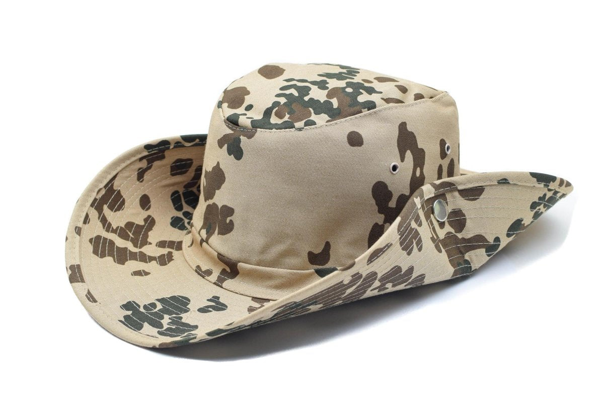 Marka MFH styl wojskowy Panama Hat Tropical Flecktarn Bucket Summer Cap Nowy