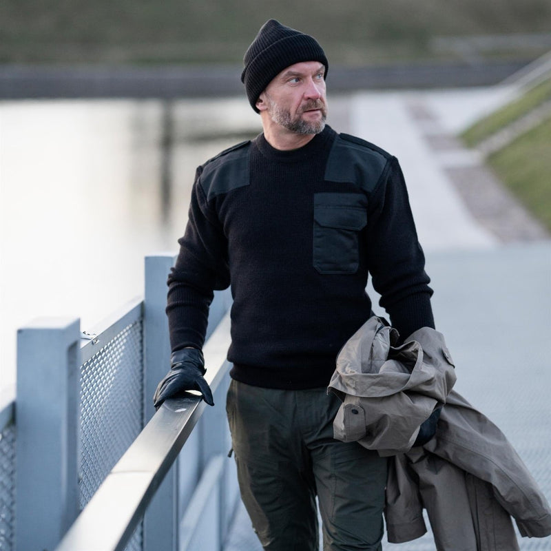 MFH SWEATER SWEATO Commer Selk Rib Rit Wełna Wzmocniona wełna